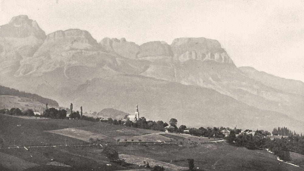 HAUTE-SAVOIE. Combloux et la chaîne des Aravis 1903 old antique print picture